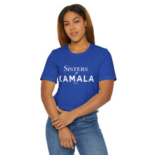 Load image into Gallery viewer, Sisters for Kamala 2024 Blue Unisex Jersey T-Shirt