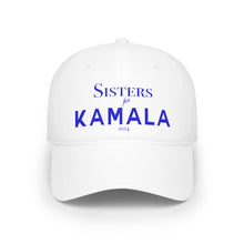 Load image into Gallery viewer, Sisters for Kamala 2024 Blue White reverse Low Profile Baseball Cap