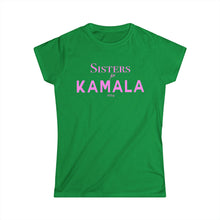 Load image into Gallery viewer, Sisters for Kamala 2024 Green & Pink Women's Softstyle Tee