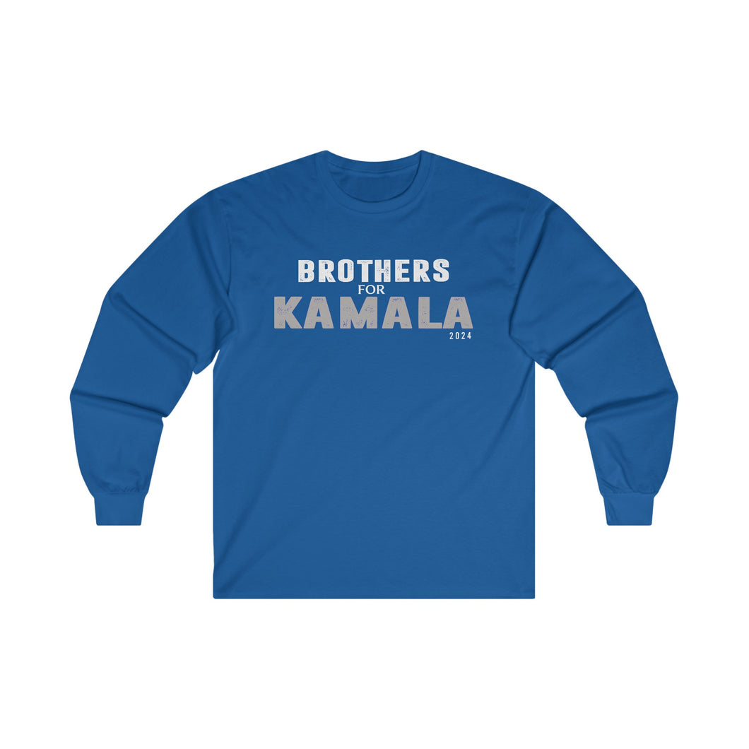 Brothers for Kamala 2024 Blue Unisex Ultra Cotton Long Sleeve Tee