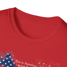 Load image into Gallery viewer, This is America, Vote for Kamala 2024 Unisex Softstyle T-Shirt
