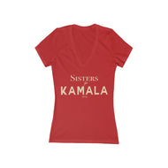 Sisters for Kamala 2024 Women's Jersey Short Sleeve Deep V-Neck Tee