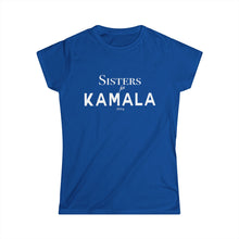Load image into Gallery viewer, Sisters for Kamala 2024 Blue Women&#39;s Softstyle Tee
