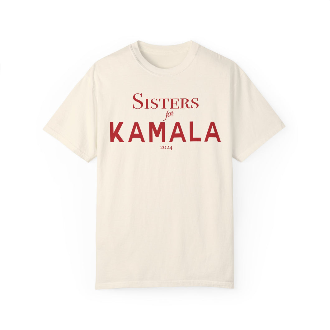 Sisters for Kamala 2024 Red Ivory Reverse Garment-Dyed T-shirt