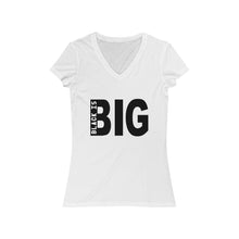 Load image into Gallery viewer, Women's Jersey Short Sleeve V-Neck Black is Big
