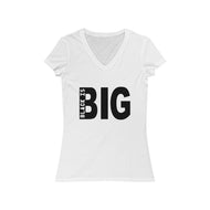 Women's Jersey Short Sleeve V-Neck Black is Big