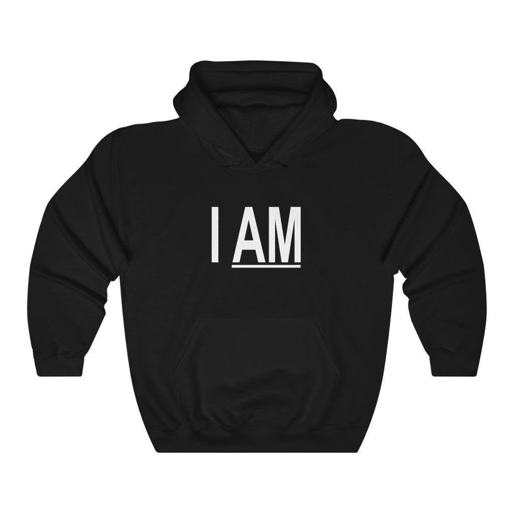 I AM Unisex Black Hooded Sweatshirt