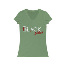 Load image into Gallery viewer, Positive Black Vibes Women's V-Neck Tee
