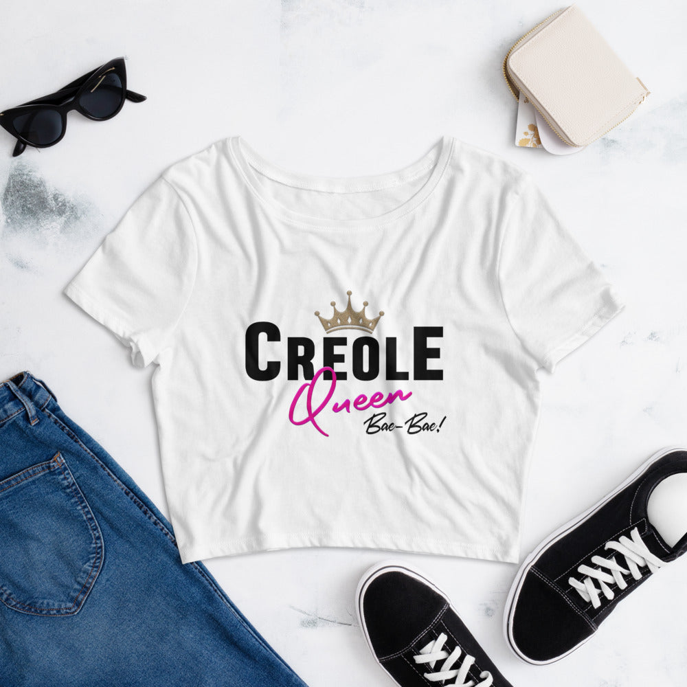 Creole Queen Women’s White Crop Tee